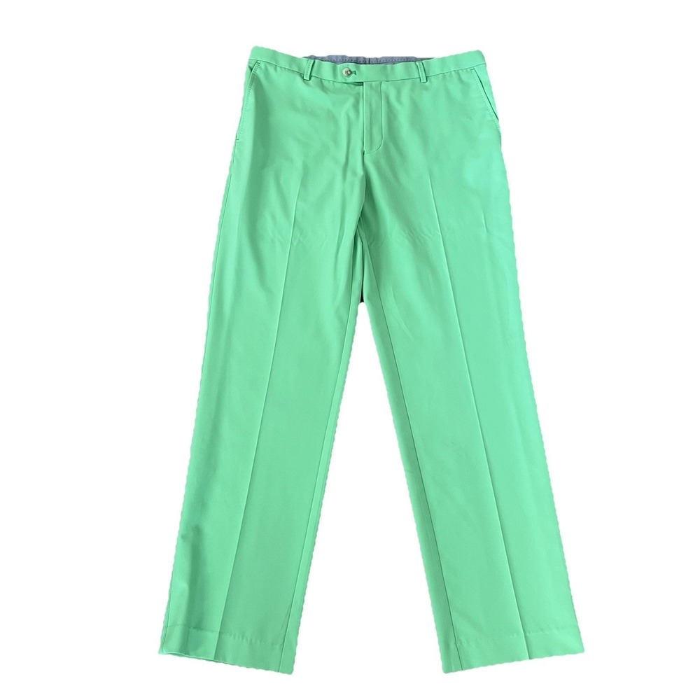 Peter Millar Crown Golf Pants Mens 38x33 Green Performance Wicking Preppy